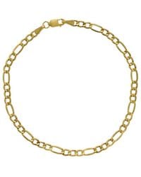 Italian Gold - 10K 3.4Mm Semi-Solid Figaro Bracelet - Lyst