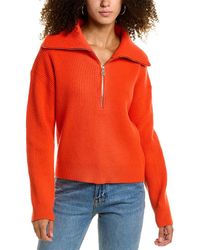 Maje - 1/2-zip Wool-blend Sweater - Lyst