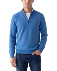 N.Peal Cashmere - Carnaby Birdseye 1/2-Zip 100% Cashmere Mock Neck Sweater - Lyst