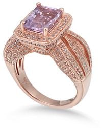 Suzy Levian - Rosed Silver 4.30 Ct. Tw. Gemstone Statement Ring - Lyst