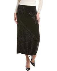 Leset - James Crystal Wool Midi Skirt - Lyst