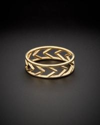 Italian Gold - 14k Chevron Band Ring - Lyst