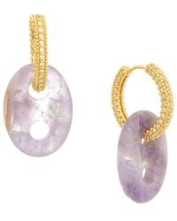 Crystal Haze Jewelry - 18K Plated Amethyst Cz Dangle Earrings - Lyst