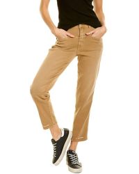 Closed Pedal Pusher Camel Straight Jean - Brown