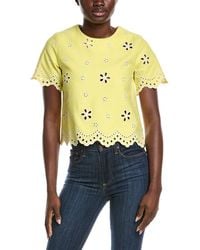 Gracia - Embroidered Eyelet Crop Top - Lyst