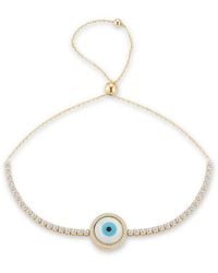 Glaze Jewelry - 14k Over Silver Cz Evil Eye Tennis Bracelet - Lyst