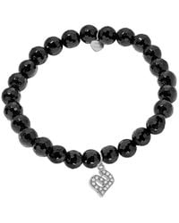 Jane Basch - 14K Diamond & Onyx Initial Stretch Bracelet -Z) - Lyst