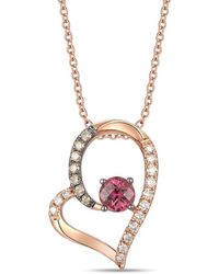 Le Vian - 14k Strawberry Gold® 0.87 Ct. Tw. Diamond & Rhodolite Pendant Necklace - Lyst
