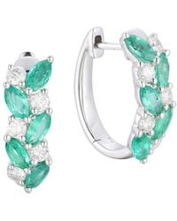Gregg Ruth - 14K 1.63 Ct. Tw. Diamond & Emerald Huggie Earring - Lyst