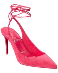 Christian Louboutin - Lace-Up Kate 85 Suede Pump - Lyst