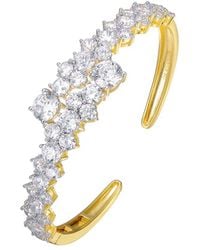 Genevive Jewelry - 14k Over Silver Cz Statement Bracelet - Lyst