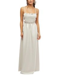 WeWoreWhat Halter Ruffle Maxi Dress in Natural | Lyst