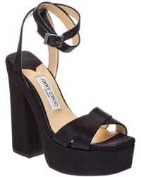 Jimmy Choo - Gaia 140 Satin Platform Sandal - Lyst