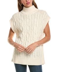 525 America - Wool & Cashmere-Blend Mock Neck Cable Vest - Lyst