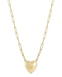 Ember Fine Jewelry - 14k Puffed Heart Necklace - Lyst