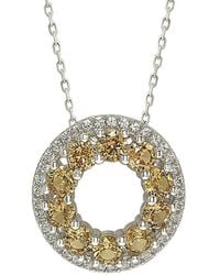 Suzy Levian - Silver 0.02 Ct. Tw. Diamond & Sapphire Pendant Necklace - Lyst