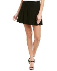 Alice + Olivia Lee Suede Mini Skirt - Black