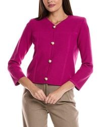 St. John - Stretch Pique Knit Jacket - Lyst