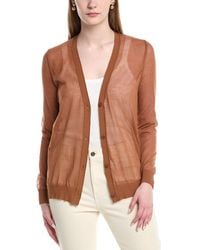 Lafayette 148 New York - V-neck Button Front Wool-blend Cardigan - Lyst