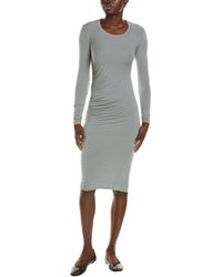 James Perse - Stretch Ruched Double Layer Midi Dress - Lyst