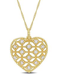 Rina Limor - 14k 0.20 Ct. Tw. Diamond Heart Necklace - Lyst