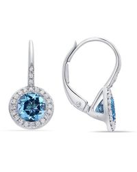 Diana M. Jewels - Fine Jewelry 14k 1.56 Ct. Tw. Diamond & Blue Topaz Halo Earrings - Lyst