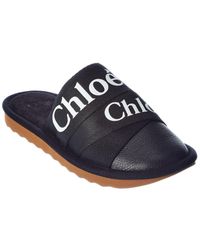 Chloé Woody Leather Slipper - Black