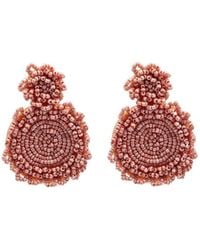 Eye Candy LA - Luxe Collection Enamel Pink Fringe Drop Earrings - Lyst