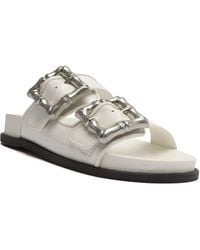SCHUTZ SHOES - Enola Casual Sporty Leather & Patent Flat - Lyst