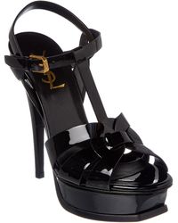 Saint Laurent Tribute 105 Patent Sandal - Black