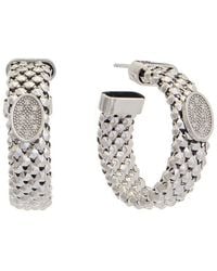 Meshmerise - 18k Over Silver 0.12 Ct. Tw. Diamond Earrings - Lyst