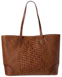 Frye Melissa Denim Leather Shopper Tote in Blue Lyst Canada