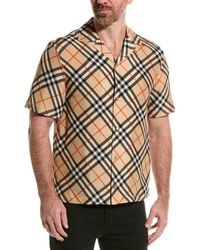 Burberry - Check Oversized Silk Shirt - Lyst