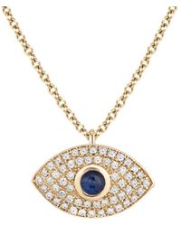 Ariana Rabbani - 14k 0.57 Ct. Tw. Diamond & Sapphire Evil Eye Necklace - Lyst