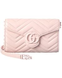 Gucci - Gg Marmont Leather Wallet On A Chain - Lyst