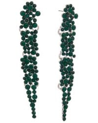Kenneth Jay Lane - Silver Plated Rhinestone Chandelier Earrings - Lyst