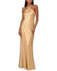 Adrianna Papell - Foiled Woven Halter Gown - Lyst