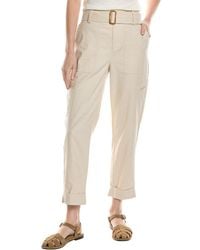 Vince - Belted Linen-Blend Pant - Lyst