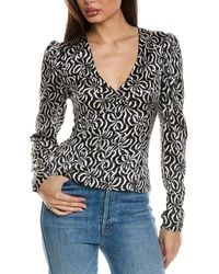 Ganni - Stretch Satin Silk-blend Top - Lyst