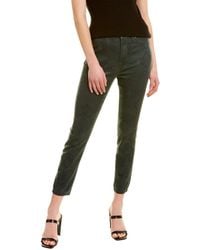 7 For All Mankind 7 For All Mankind High-waist Skinny Green Python Print Ankle Cut Jean