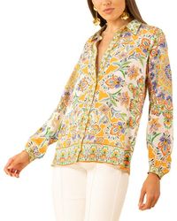 Hale Bob - Azariah Long Sleeve Silk Top - Lyst
