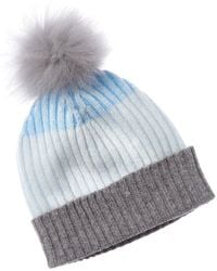 Forte - Cashmere Colorblocked Plaited Rib Cashmere Hat - Lyst