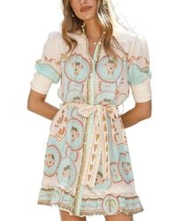 Esea - Linen-Blend Mini Dress - Lyst