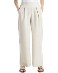 Max Studio - Texture Woven Pleated Wide Leg Pant - Lyst