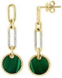 Effy Fine Jewelry - 14K 3.10 Ct. Tw. Diamond & Malachite Earrings - Lyst