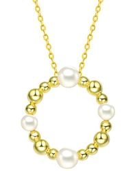 Genevive Jewelry - 18k Over Silver 4-5mm Freshwater Pearl Necklace - Lyst