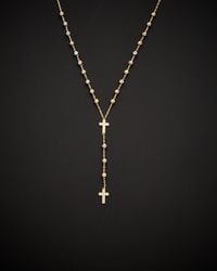 Italian Gold - 14k Tri-tone Rosary Necklace - Lyst