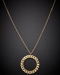 Italian Gold - 14K Curb Link Circle Pendant Necklace - Lyst
