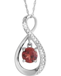 Gemstones - 14k 0.03 Ct. Tw. Diamond & Garnet Pendant Necklace - Lyst
