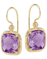 Reiss - Color Collection 14K 3.79 Ct. Tw. Diamond & Amethyst Earrings - Lyst